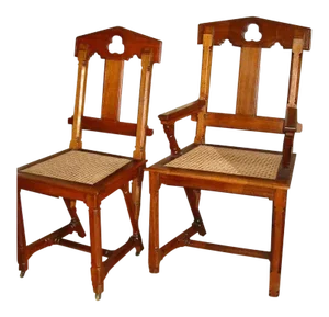Walnut Gothic Revival Dining Chairs - Set of 8