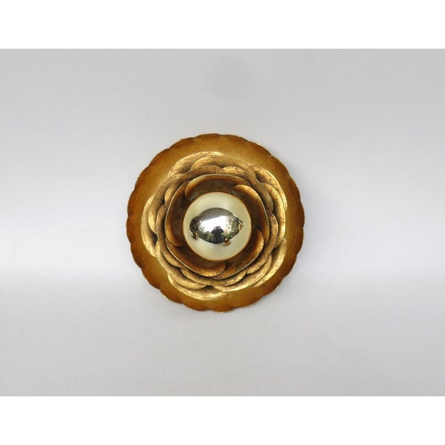 Water Lily Wall Lights in Gold Leaf and Metal by Banci Firenze, 1970s, Set of 5 For Sale - Image 11 of 18