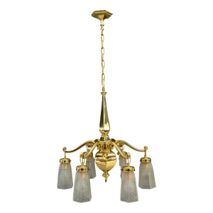 Art Deco Glass Shasdes Chandelier, Vienna, 1920s