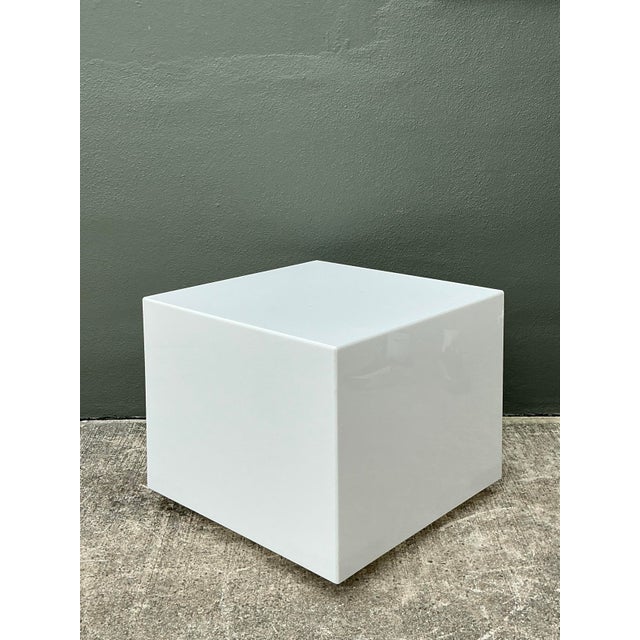 Vintage Postmodern Lucite Box Side Table For Sale - Image 9 of 12