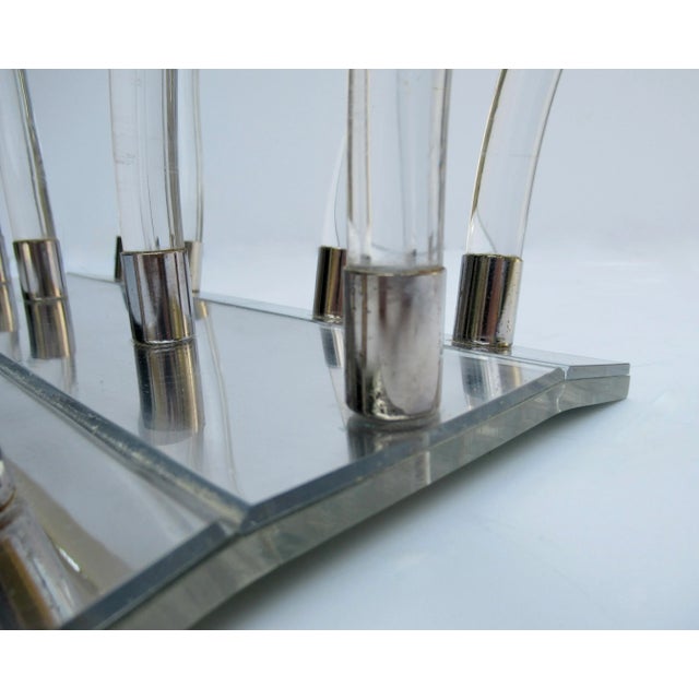 Vintage C.1960's Mid-Century Dorothy Thorpe Tubular Lucite & Chrome Magazine Rack For Sale - Image 11 of 12