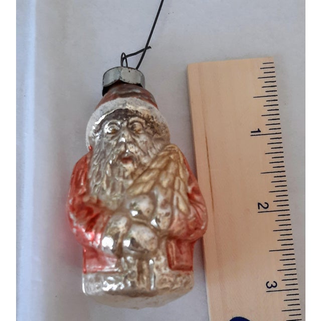 Early 20th Century Mercury Glass Santa Christmas Ornament Old St Nick For Sale - Image 5 of 7