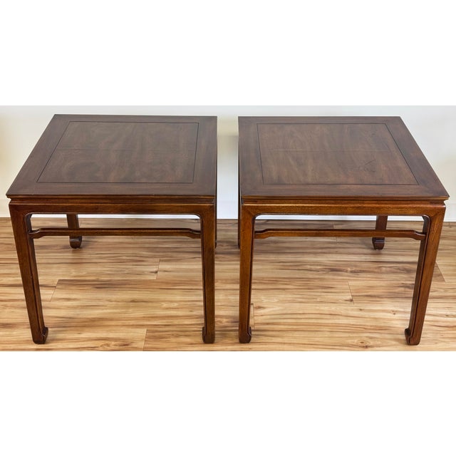Henredon Vintage MCM Henredon Ming Style Side Table Pair For Sale - Image 4 of 15