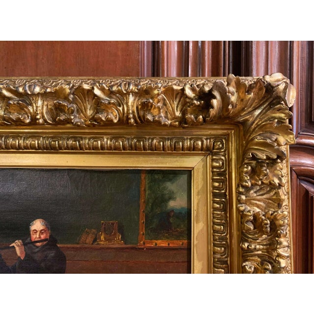 19th Century German Genre Oil Painting of Musical Monks by J. Bernstein For Sale - Image 10 of 13