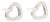 Tiffany & Co Heart Stud Earrings, Sterling Silver, Length .38 In., Pair For Sale
