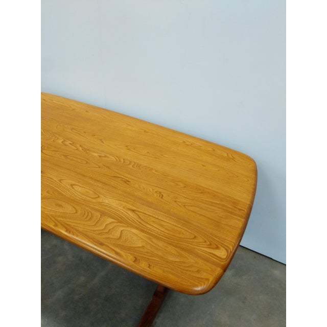 Vintage Mid Century Modern Plank Dining Table by Ercol For Sale In New York - Image 6 of 9