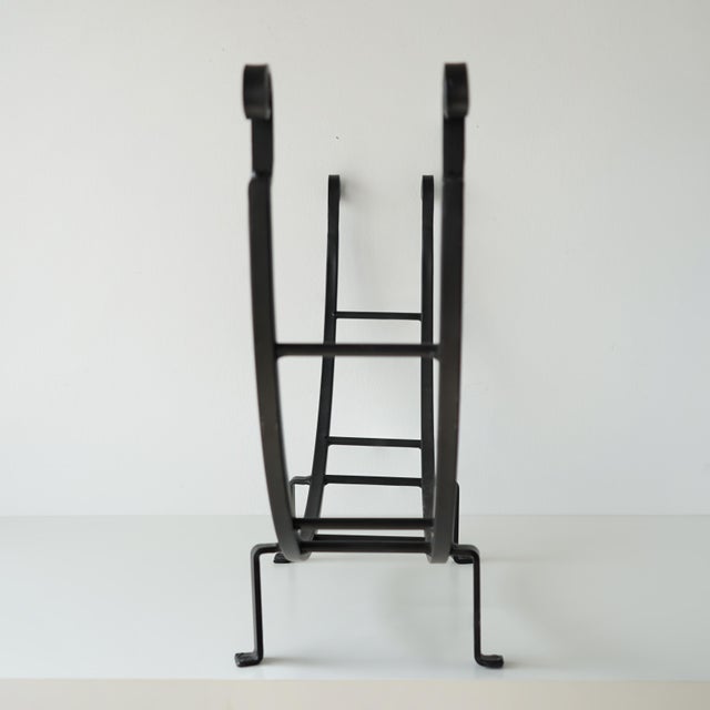 Mid to Late 20th Century Forged Wrought Iron Log Holder For Sale - Image 9 of 9