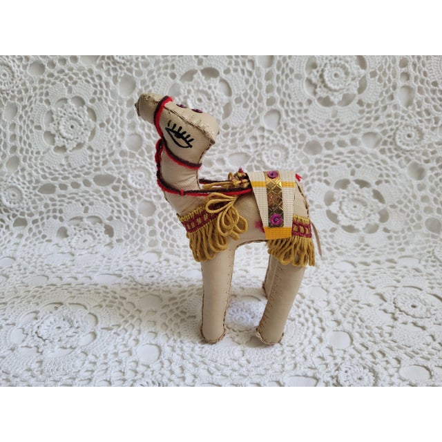 1960s Embellished Cream Leather Camel For Sale - Image 4 of 5