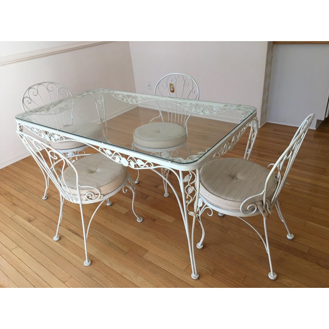 1950’s Vintage Woodard Roses Patio FurnitureSet of 5 Chairish