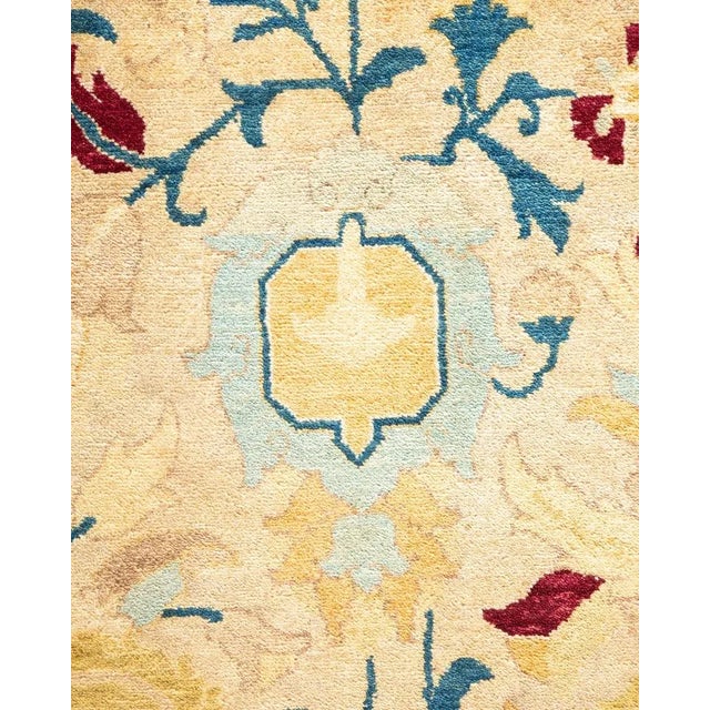 Traditional Mogul, One-of-a-Kind Hand-Knotted Area Rug in Ivory, 9' 1" x 12' 1" For Sale - Image 3 of 8