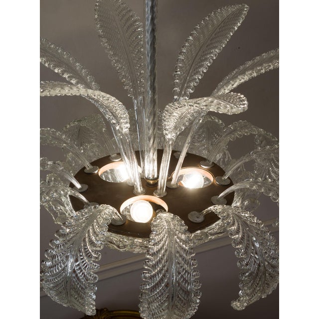 Vintage Art Deco Murano Glass Chandelier with Eighteen Leaves by Ercole Barovier, 1930s For Sale - Image 10 of 18