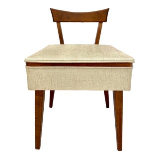 Mid-Century Modern Sewing Side Chair With Storage For Sale