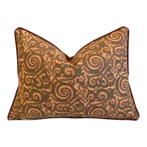 Venetian Italian Mariano Fortuny Maori Feather/Down Pillow 22" X 17"