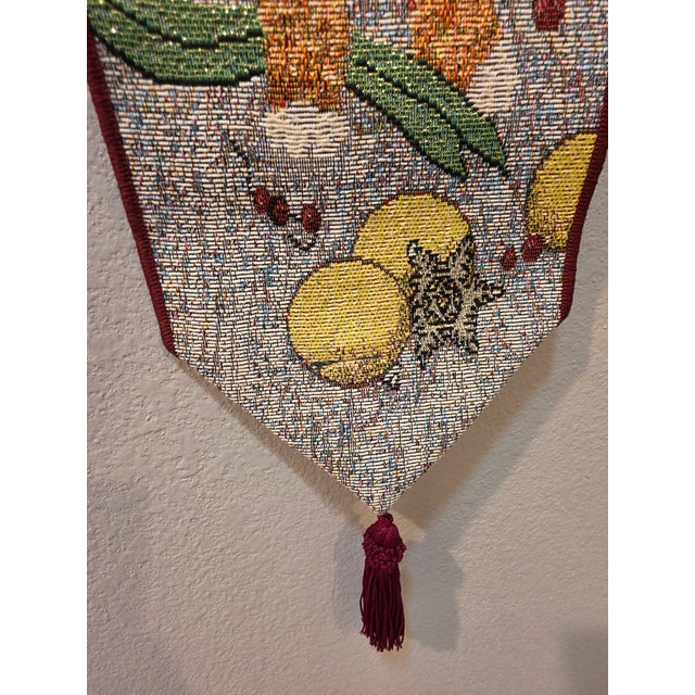 Late 20th Century Late 20th Century Woven Tapestry Holiday Cats Bell Pull Wall Hanging For Sale - Image 5 of 12