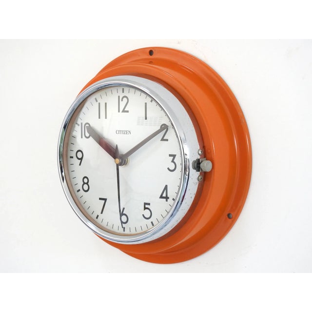 Nautical Marine Time Nautical Citizen Ship's Wall Clock, Japan For Sale - Image 3 of 6