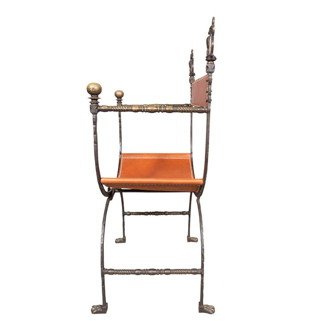 Oscar Bach Wrought Iron and Bronze Armchair For Sale In Boston - Image 6 of 11
