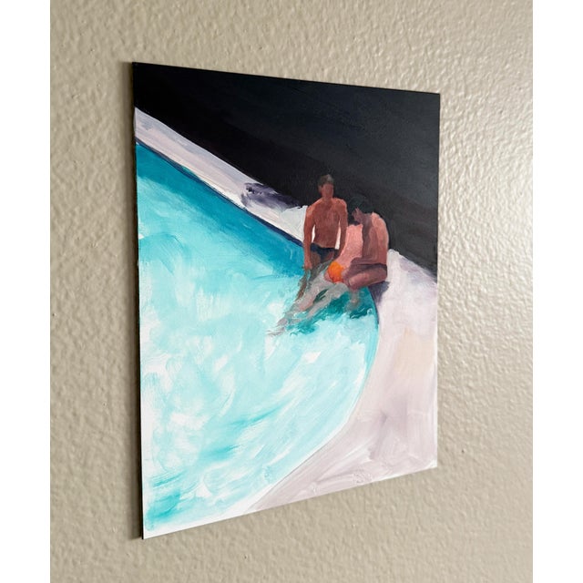 Contemporary Pool View (Farsighted) - Oil on Panel by Kory Alexander For Sale - Image 3 of 4
