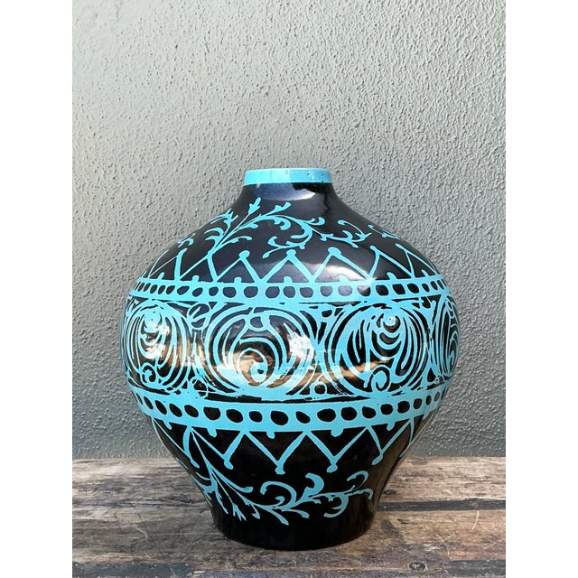 Ceramic Vintage Italian Glazed Ceramic Urn For Sale - Image 7 of 12