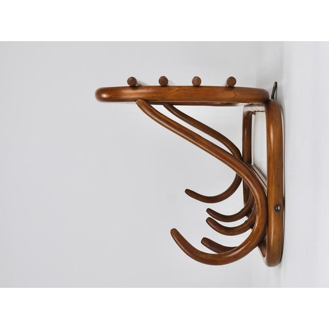 Art Nouveau Secessionist Bentwood Wall Coat Rack from Thonet, Austria, 1900s For Sale - Image 15 of 18