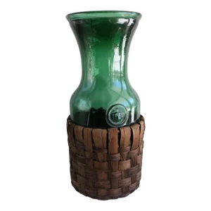 Oversized Basket Wrapped Glass Wine Carafe