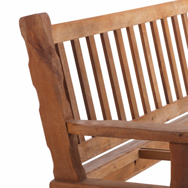 1960s A French Heavy Oak Brutalist Style Open Arm Sofa Frame, C. 1960. For Sale - Image 5 of 5