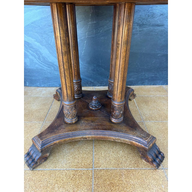 1930s SpanishNeoclassical Revival Round Hardwood Table, Early 20th Century For Sale - Image 5 of 9