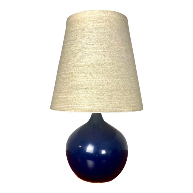 Cobalt Blue Ceramic Bulb Table Lamp | Lotte and Gunnar Bostlund For Sale