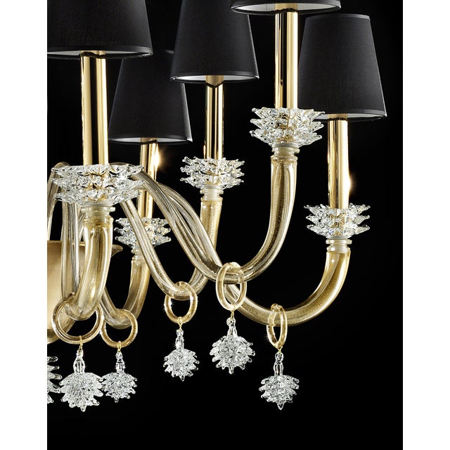 2020s Contemporary Modern "Rostrato" Gold Murano Glass Chandelier For Sale - Image 5 of 6