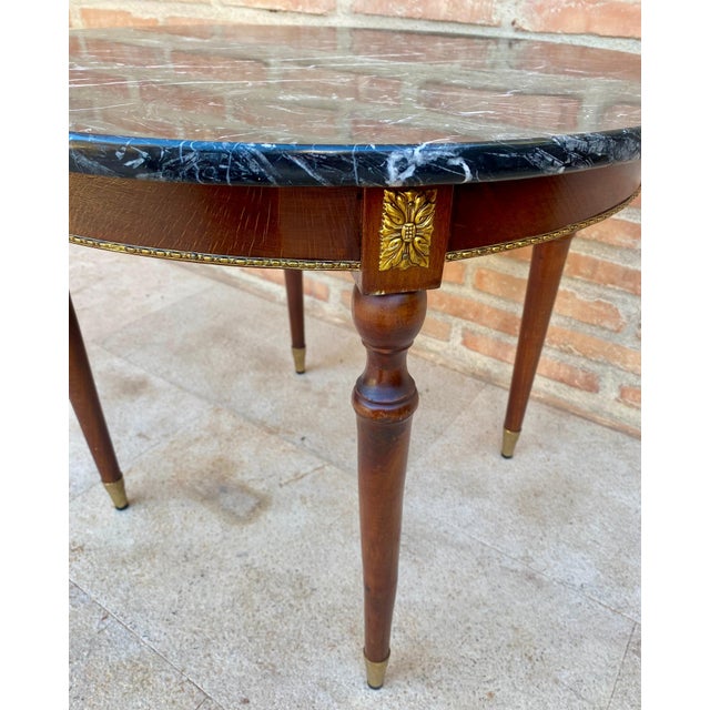 French Bronze Mounted Center, End or Sofa Table with Black Marble Top, 1940s For Sale - Image 18 of 18