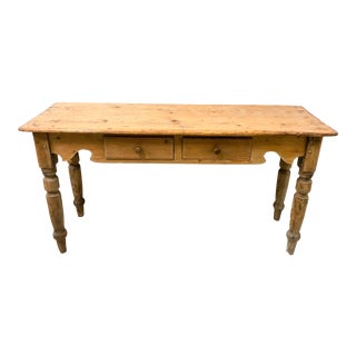 Antique French Pine Console Table For Sale