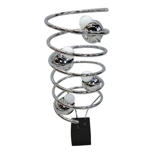 Vintage Mid Century Modern Atomic Space Age Chrome Abstract Table Floor Lamp For Sale