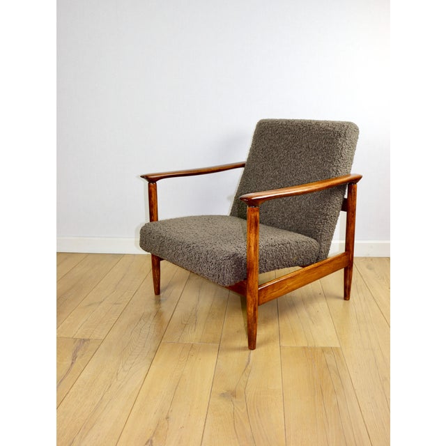 GFM-142 Armchair in Brown-Chocolate Thick Boucle by Edmund Homa, 1970 For Sale - Image 11 of 12