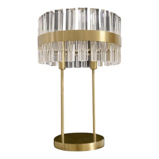 Collection Venere Table Lamp in Metal and Crystal by Jago For Sale