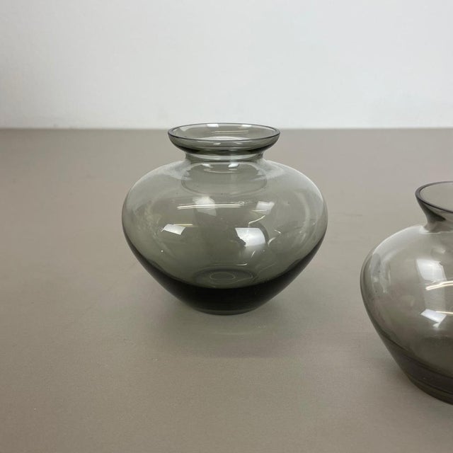 Blue & Green Tone Heart Vases by Wilhelm Wagenfeld for WMF, 1960s, Set of 3 For Sale - Image 6 of 18