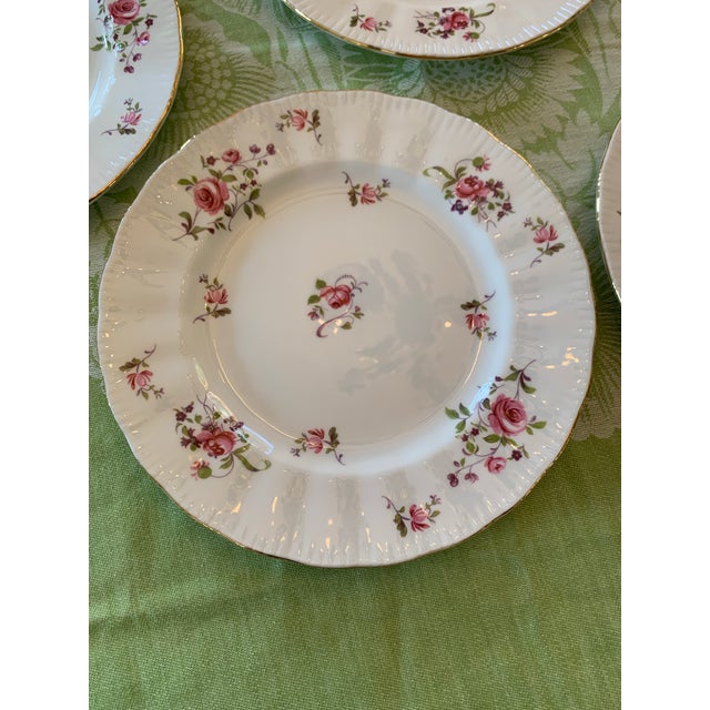 Vintage English Bone China Salad or Dessert Plates Set of 8 For Sale - Image 4 of 11