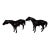Pair of Vintage 1930s-1940s Leather Horses For Sale