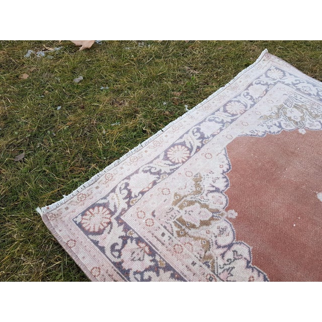 Ecru Turkish Oushak Rug Tan Carpet 2'9" X 4'11" For Sale - Image 8 of 11