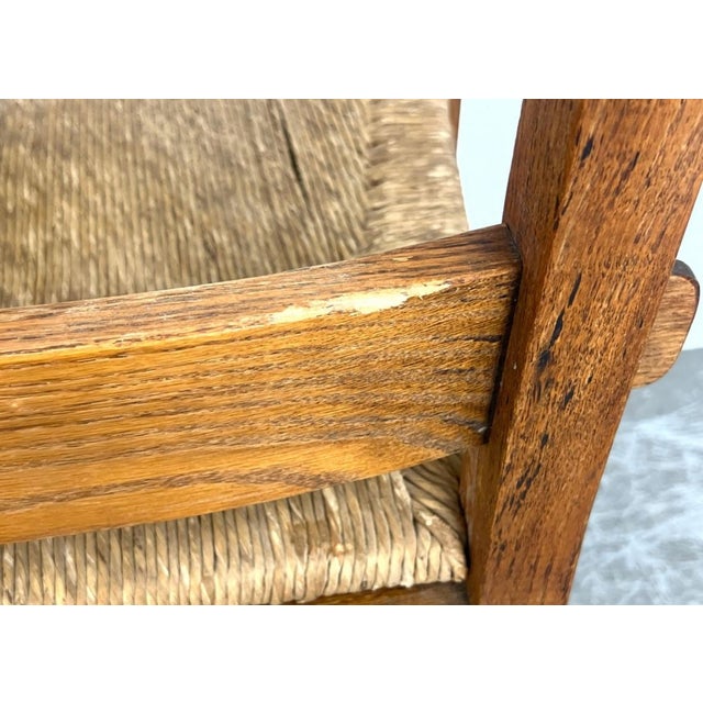 Brown Vintage French Oak Dining Chairs With Tall Backs - Set of 6 For Sale - Image 8 of 12