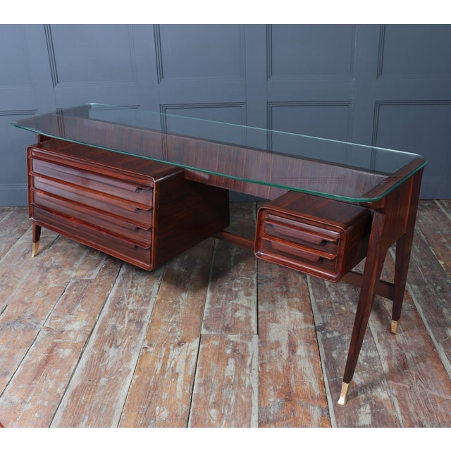 Mid-Century Italian Desk in Macassar Ebony by Dassi, 1950 For Sale - Image 9 of 17