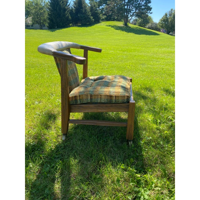 Vintage A. Brandt Ranch Oak Horseshoe Barrel Back Leather Lounge Game Chairs- Set of 4 For Sale In Chicago - Image 6 of 11