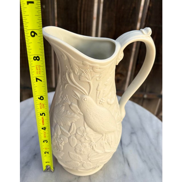 Vintage Portmeirion Parian Ware "Nightingale" Large Pitcher (England, C. 1980s) For Sale In Phoenix - Image 6 of 7