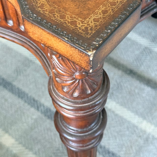 Traditional Maitland Smith Leather Top Table For Sale - Image 3 of 12