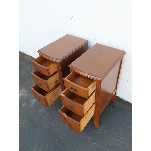 Tall and Narrow Mahogany Nightstands End Bedside Tables a Pair 6658 For Sale In Miami - Image 6 of 18