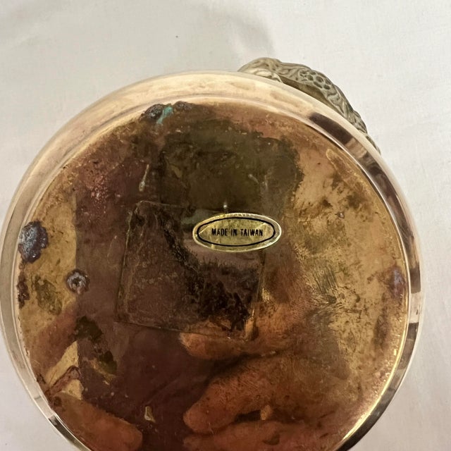 Metal Brass Cachepot W/ Reticulated Top Band For Sale - Image 7 of 7