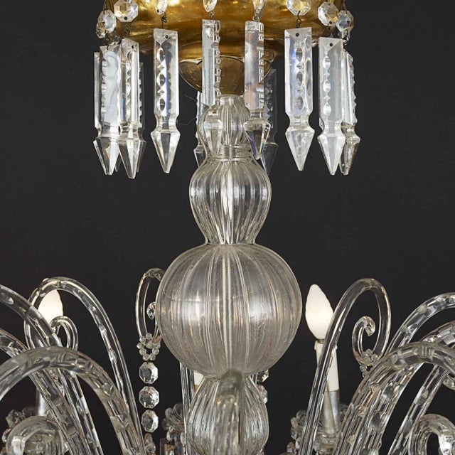 Antique Bohemian Crystal Chandelier, 1950s For Sale - Image 8 of 10