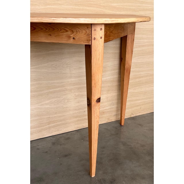 Mid 20th Century Spanish Demilune High Pine Console Table For Sale - Image 13 of 18