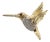 Vintage 18k Yellow Gold Ruby Diamond Hummingbird Pin Brooch Pendant For Sale