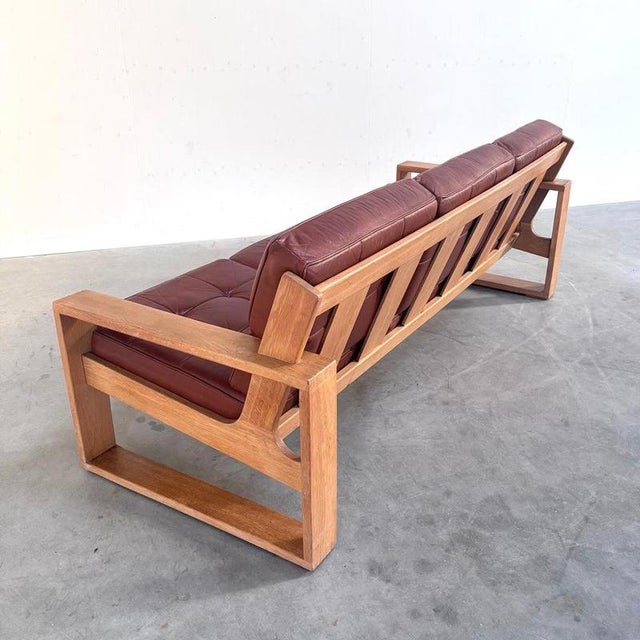 Brown Vintage Three-Seater Lounge Sofa in Leather, 1970s For Sale - Image 8 of 15