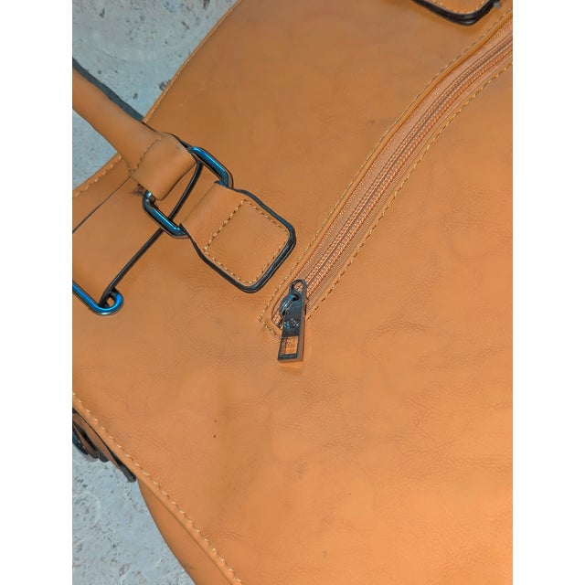Late '90s Studded Camel Colored Large Tote For Sale In San Diego - Image 6 of 7
