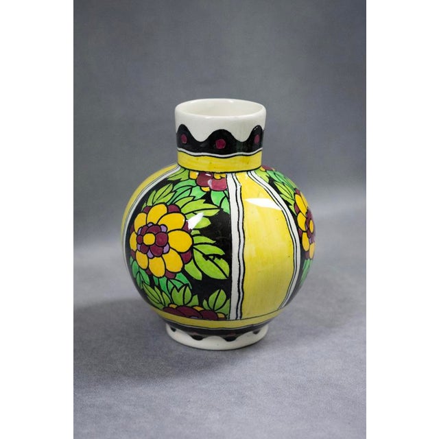 1920s Art Deco Spinning-Top Vase in Polychrome Glazed Earthenware by Charles Catteau for Boch Frères Kéramis, 1921 For Sale - Image 5 of 11
